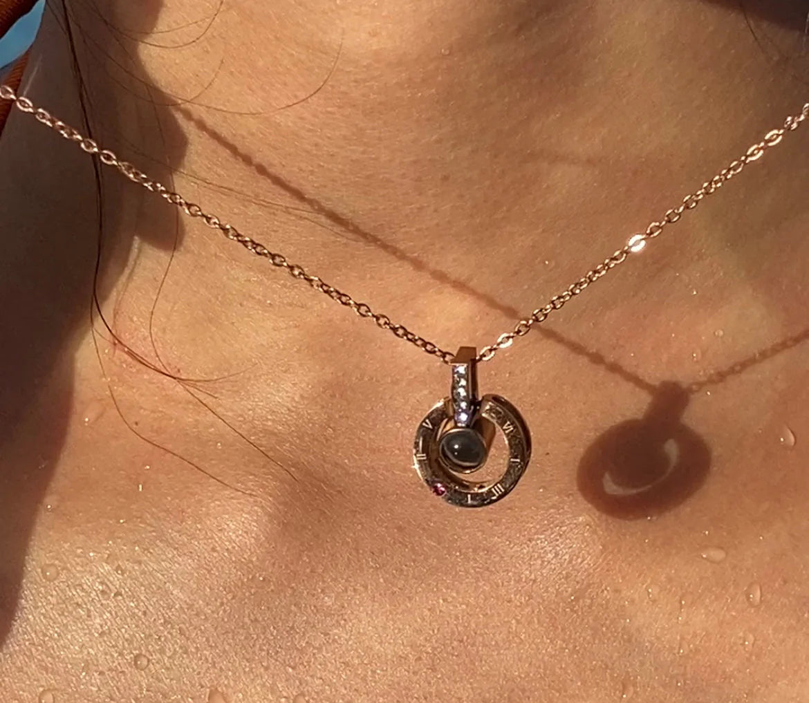 Collana dell'Amore Eterno + Scatola con Rosa